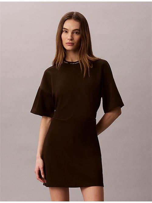 ss logo rib interlock t-shirt dress CALVIN KLEIN JEANS | LV047G251GTO2